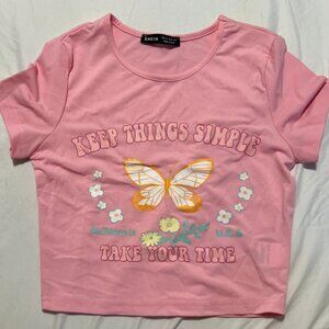 Pink graphic baby tee